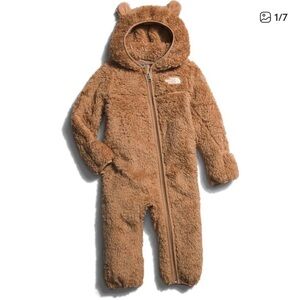 The North Face Brown Kids Footies with Bear Ears